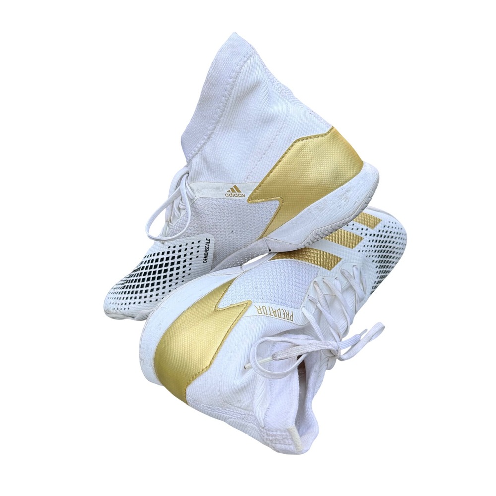 Adidas Predator Mutator 20.3 Indoor Soccer Shoes in the "White Gold Metallic" 11 - Picture 7 of 8